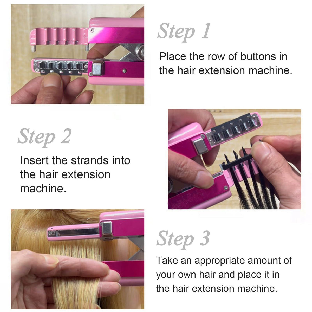 Zbyxpp 6D hair extension kit components spread out