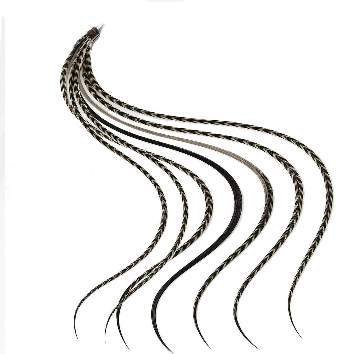Monochromatic salt and pepper feather hair accessory