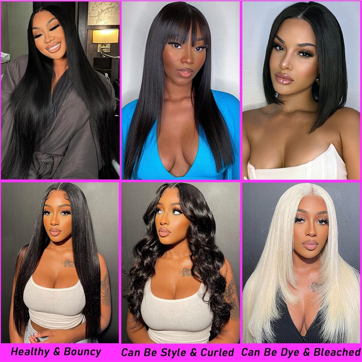Sleek straight human hair bundles for professional styling