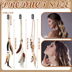 Model wearing Geyoga feather hair extensions for bohemian style