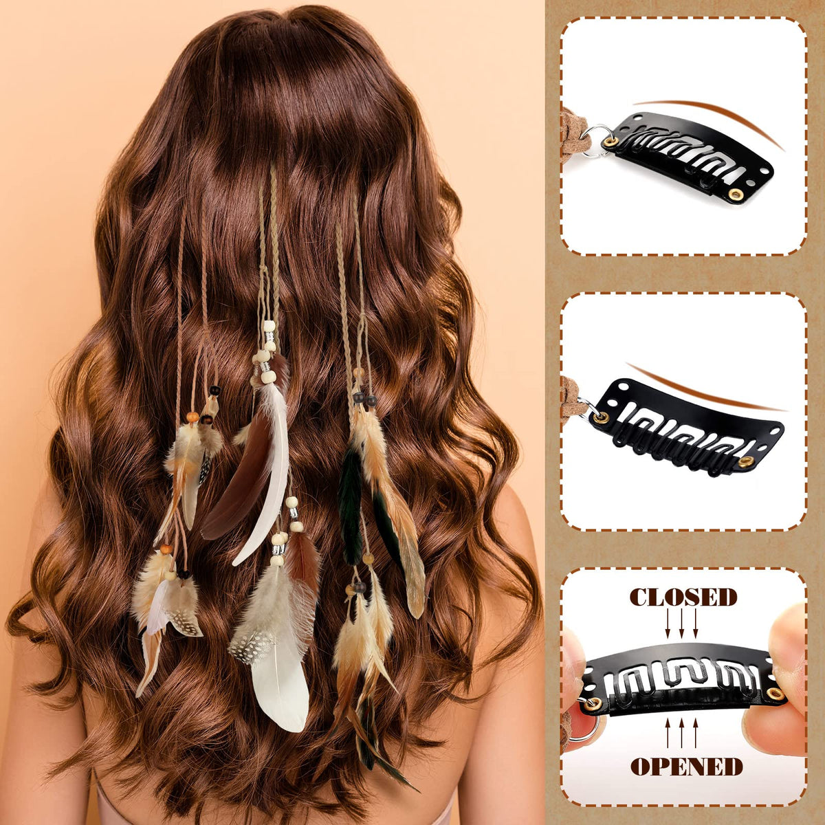 Collection of 12 pieces Geyoga hair extensions arranged