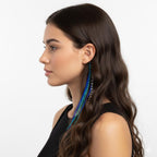 Long blue hair feathers for women