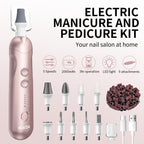 Hoxida cordless electric nail file with interchangeable grinding bits