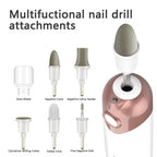 POLAMD electronic pedicure apparatus with specialized attachment for thick toenail and callus grooming