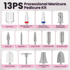 Professional manicure and pedicure nail drill set in carrying case