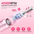 Helivive pink portable nail file machine close up