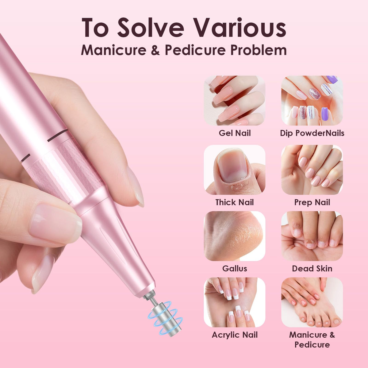 Helivive nail drill handpiece and control unit
