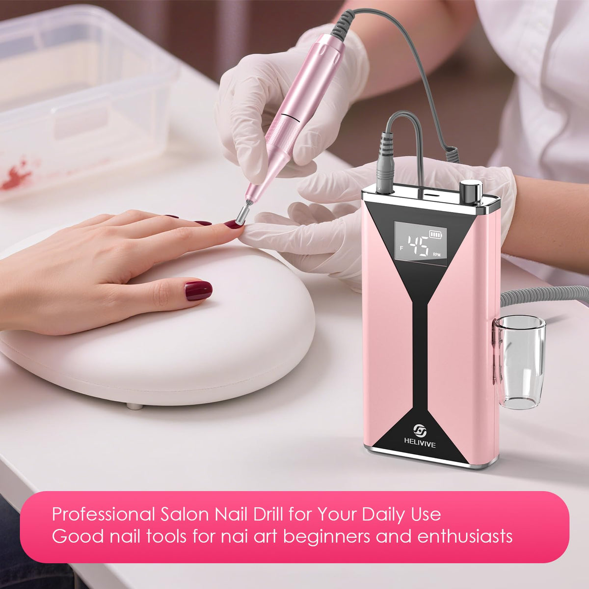 Top view of Helivive professional nail care device