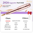 Alety professional manicure efile tool displaying the complete set of six specialized gold drill bits