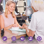 Alety premium electric nail drill machine being held safely to illustrate its lightweight ergonomic design