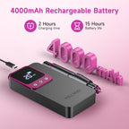 Halmai professional electronic nail file kit showing the complete contents of the retail box