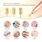 Complete packaging of the imported Corfulra safety nail drill bit collection for manicures