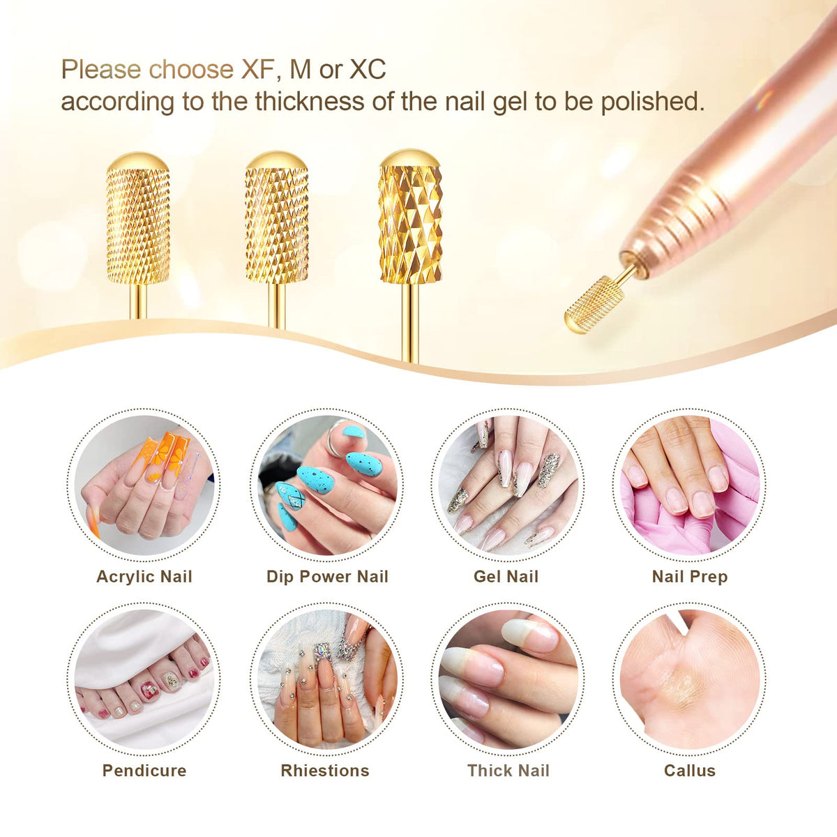 Complete packaging of the imported Corfulra safety nail drill bit collection for manicures