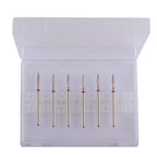 MZCMSL professional diamond bits for Russian manicure arranged neatly showing the flame shape silhouette.