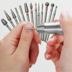 Merysan Homeet nail drill bits arranged in professional case