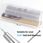 Different shapes of Merysan 30-piece nail drill bit set