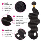 Close up view of the double weft construction on Tuheerst hair extensions