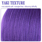 Beyond Beauty purple synthetic extensions styled into long knotless box braids