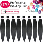 Alrence professional 30 inch synthetic hair bundles demonstrating natural black 1B color texture.