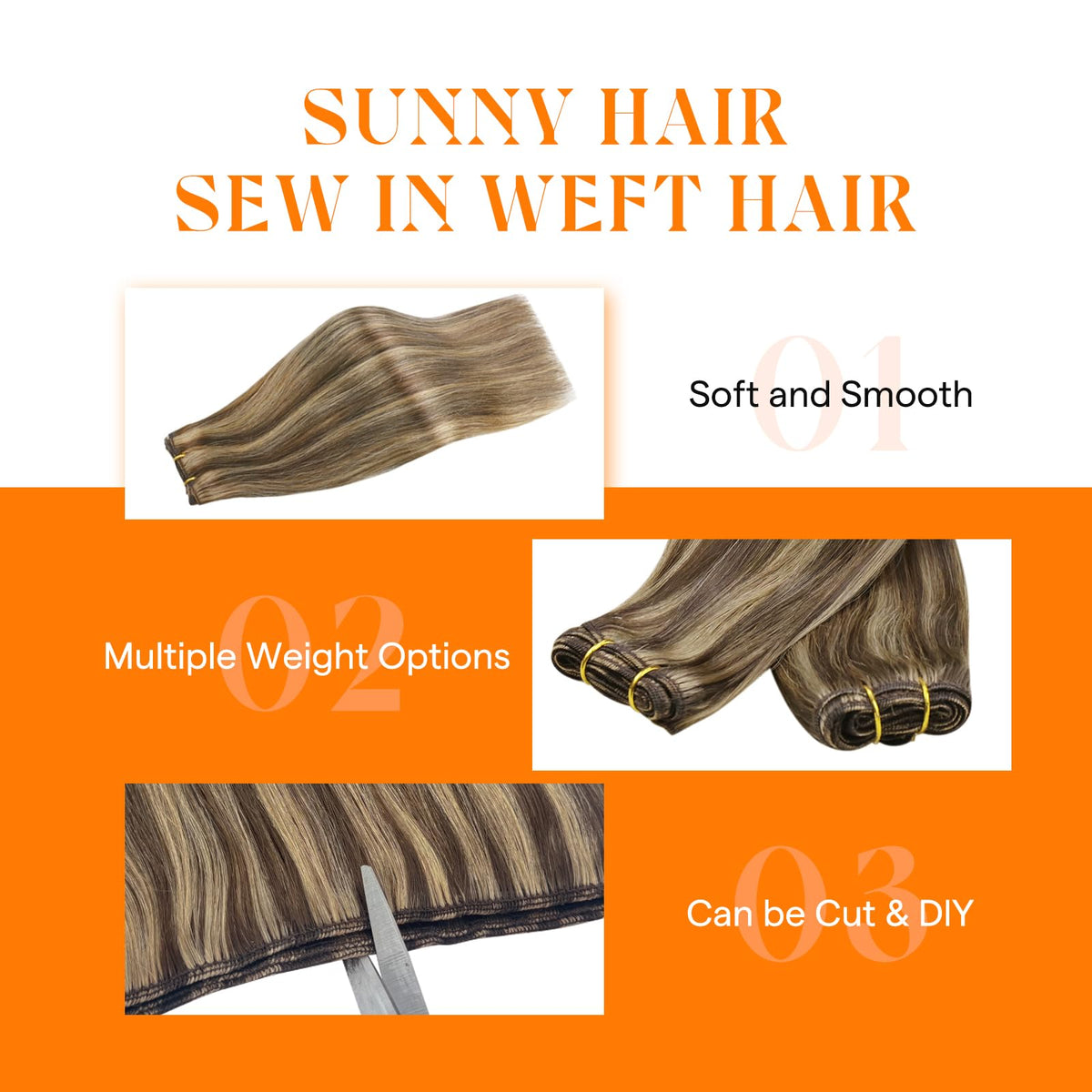 Sunny Hair one hundred grams human hair bundle full length view