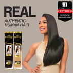 Sensationnel 12 inch human hair extension showcasing smooth yaki sheen