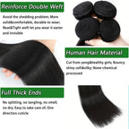 Unprocessed Brazilian Remy virgin hair extensions in natural black multi-length set