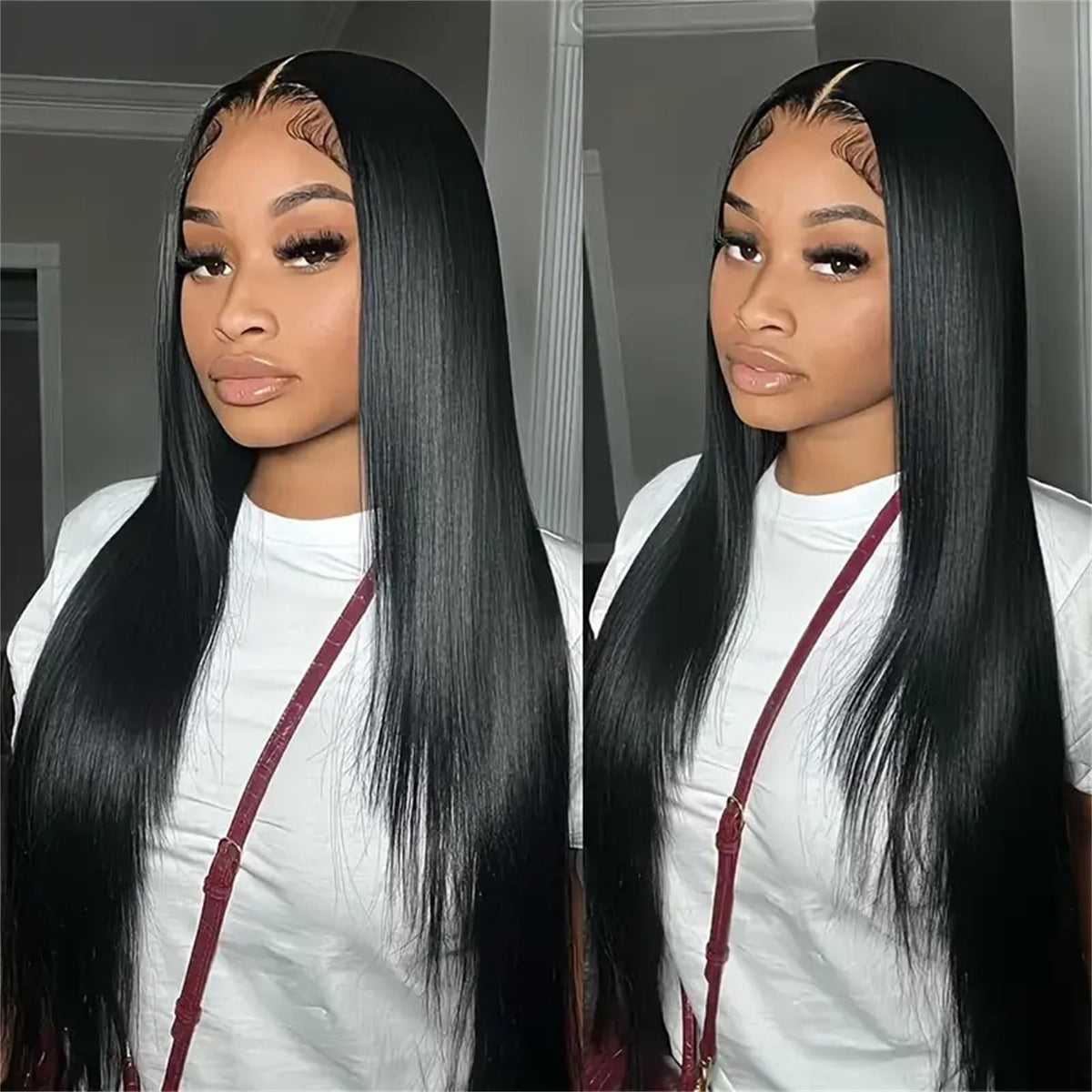Silky texture of imported Brazilian straight human hair extensions for women