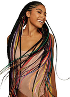 Outre synthetic braiding hair multi pack display highlighting the pre-layered bundle tips