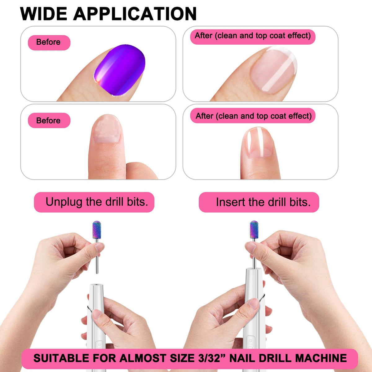 Cellentool USA imported authentic nail drill attachments safely stored inside organized portable travel box