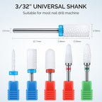 MelodySusie 3/32 inch ceramic drill bits for pedicure