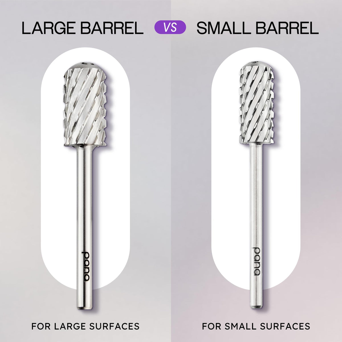 Side profile of silver Pana carbide nail drill bit