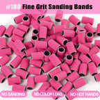 Haozher sanding bands demonstrating acrylic nail smoothing