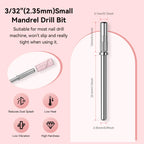 Detailed view of 3.1mm stainless steel drill bit mandrel