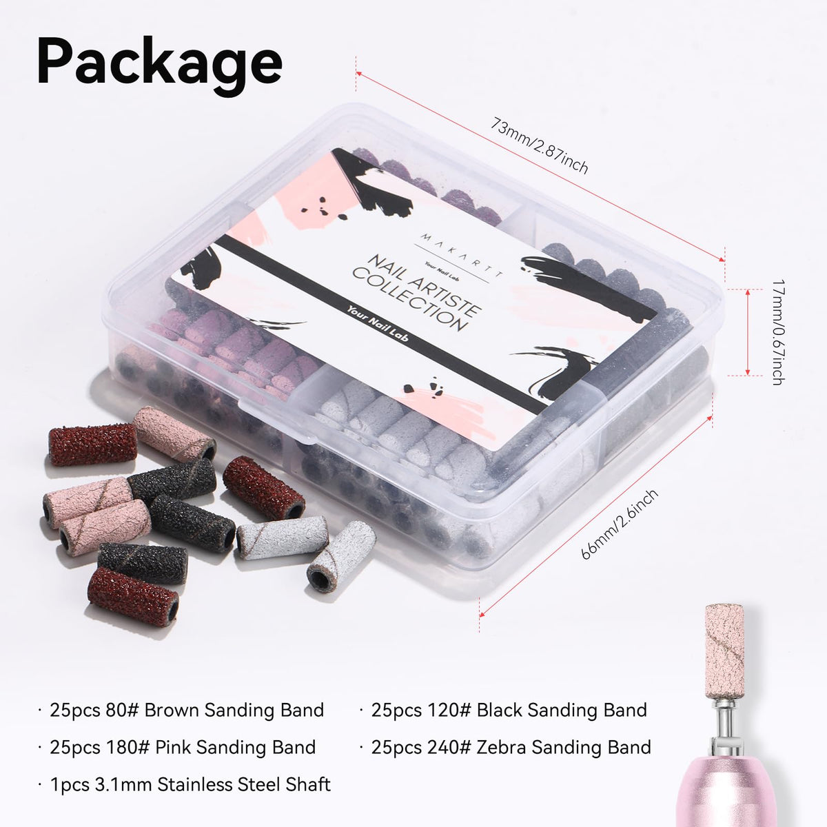 High hardness sanding bands for electric nail files