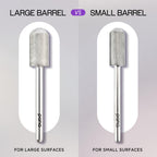 Pana silver carbide drill bit next to a professional nail file machine