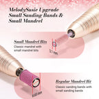 Professional electric e-file machine handle inserting the MelodySusie 3/32 inch mandrel bit