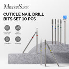 Close up of 10 piece diamond nail drill bit set