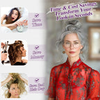 Authentic human hair gray mixed messy bun packaging