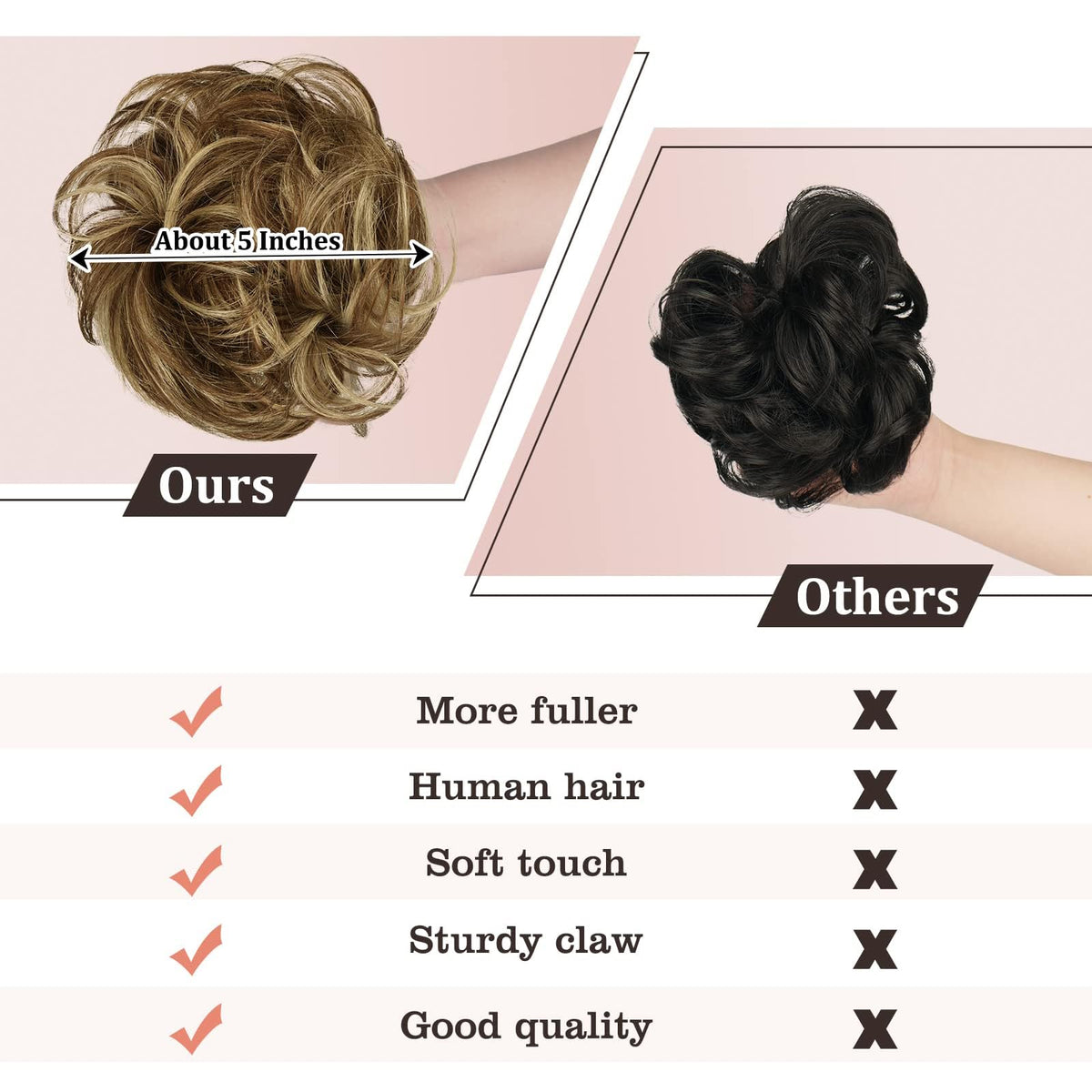 Side view of the eight-tooth tiger claw clip mechanism on the RUWISS messy bun