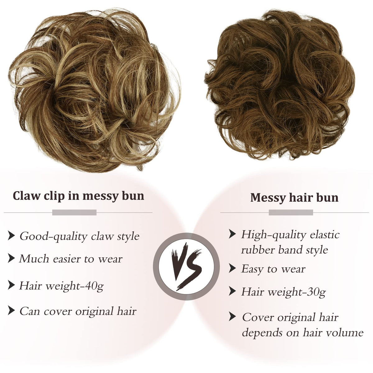Tousled curly updo hairpiece by RUWISS showing realistic highlights and volume