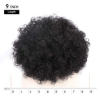 Yinmei Baibian 1B natural black ponytail close up focusing on the kinky curly texture