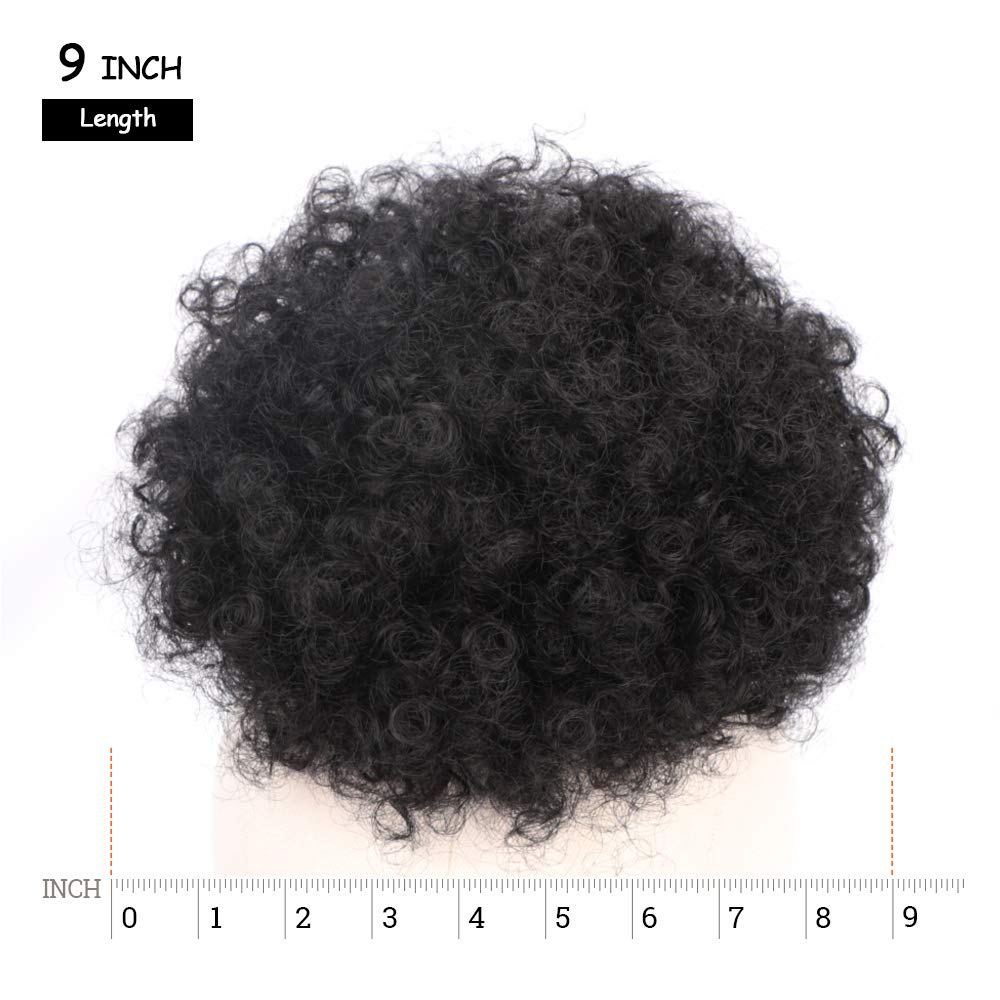 Yinmei Baibian 1B natural black ponytail close up focusing on the kinky curly texture