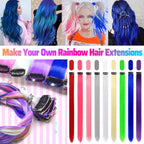 Vibrant blue clip in colored highlights for kids and girls hair decoration accessories