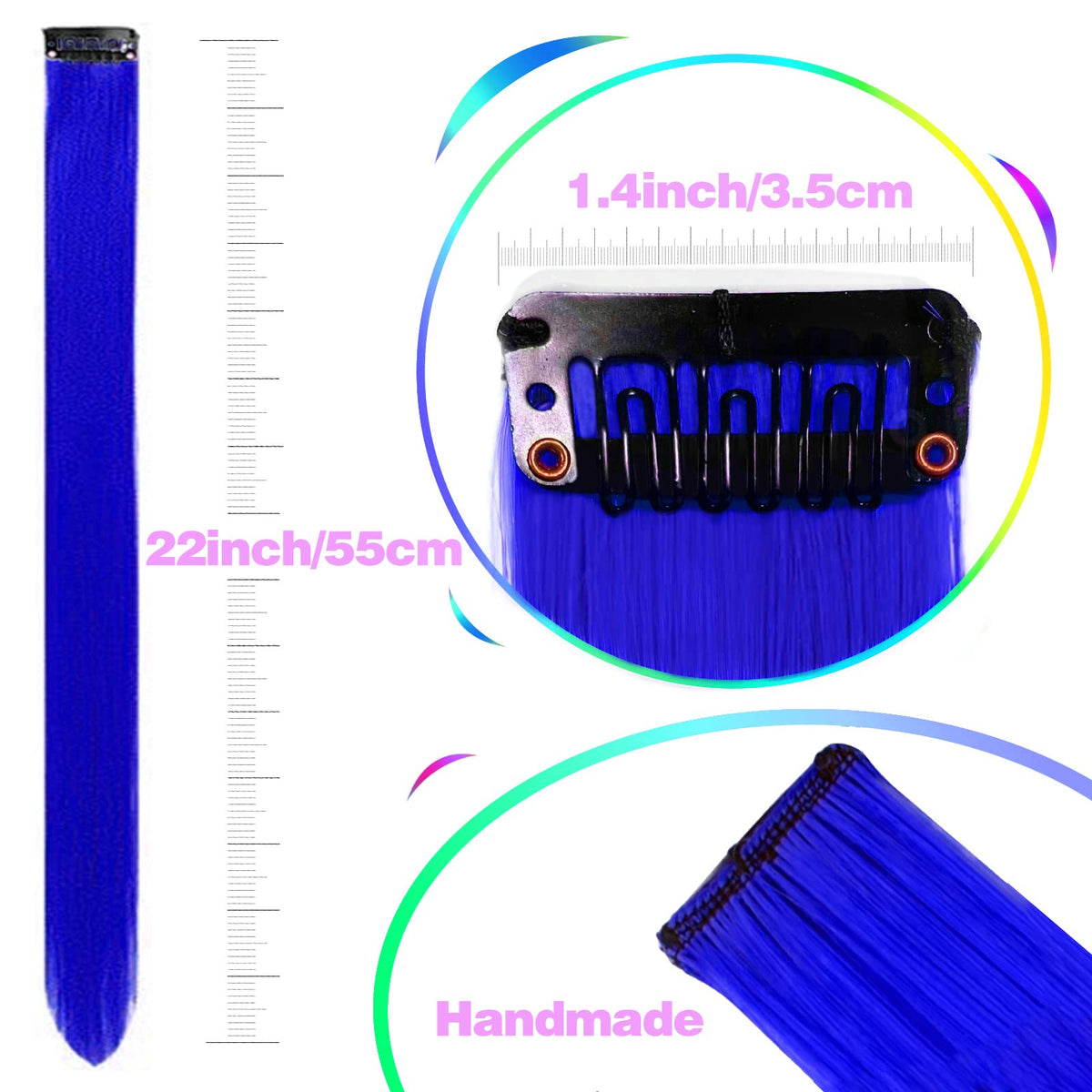 Heat resistant synthetic hairpiece packaging displaying all twelve pieces clearly