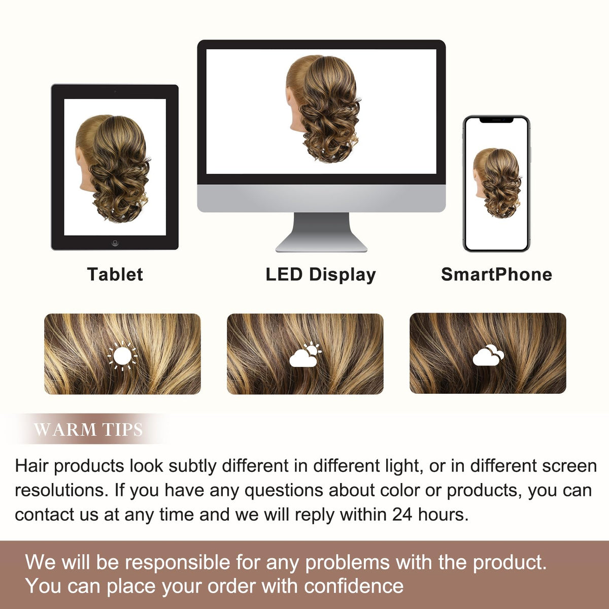Before and after volume transformation using the Flufymooz short drawstring ponytail extension