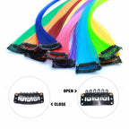 Thirty piece black snap hair clips set for human and synthetic hair extensions in a transparent box