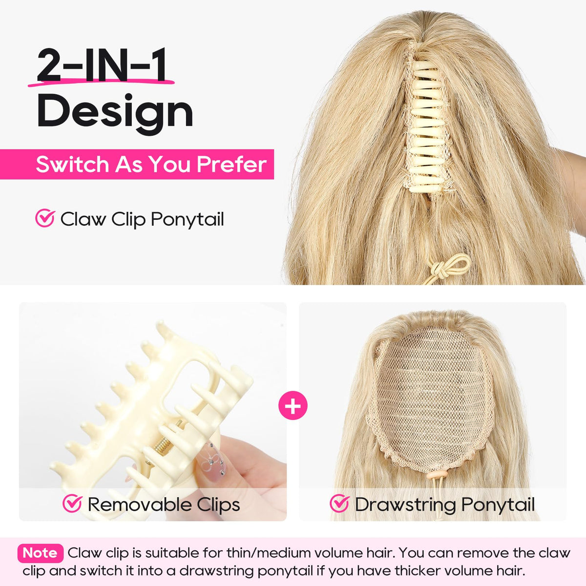 REECHO blonde hair extension displaying the multi-dimensional medium blonde with blonde highlights color blend.