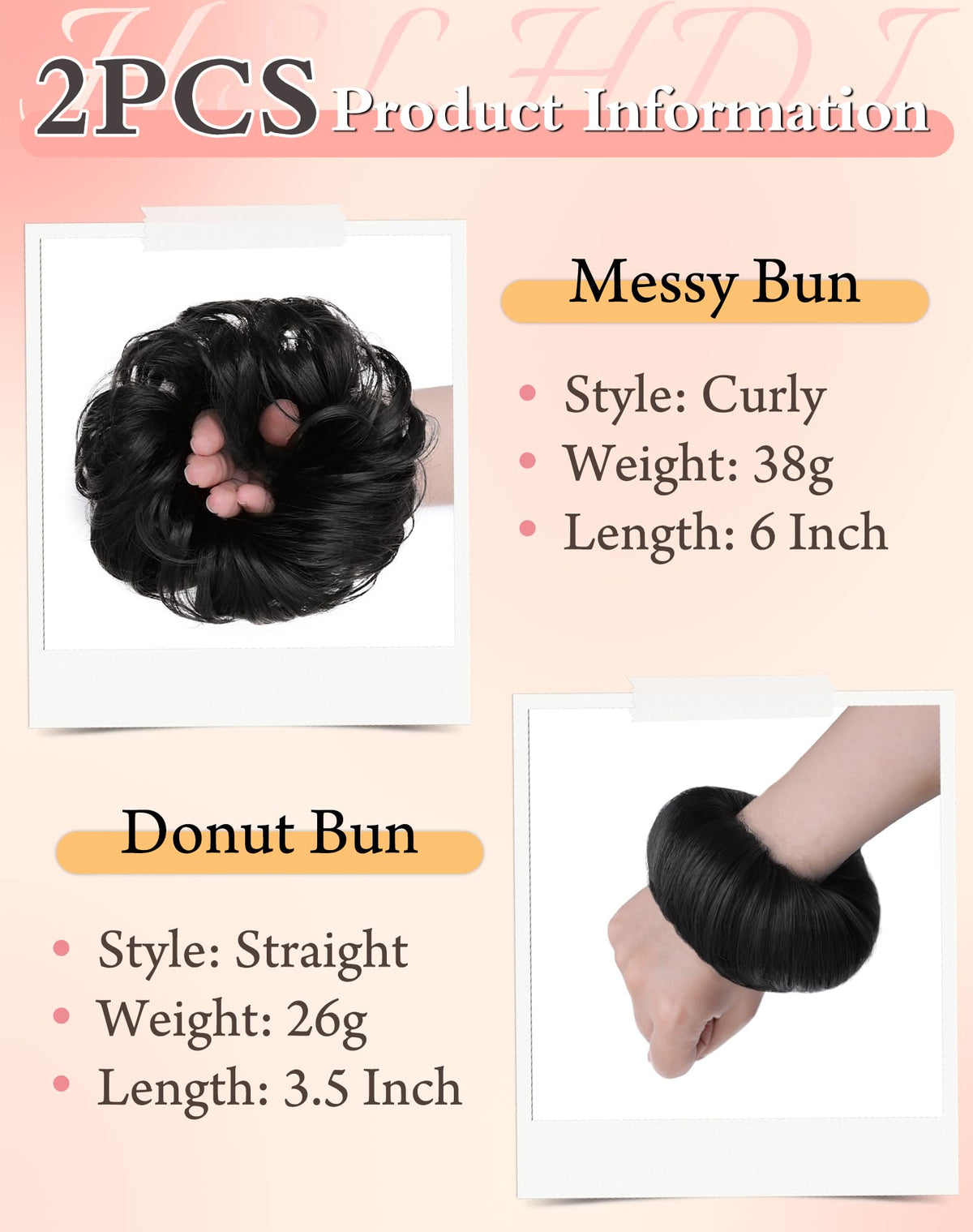 Large wavy curly hair scrunchie extension for women