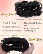 Fluffy donut updo synthetic chignon ponytail extension back view