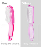 Ergonomic fingernail scrub brush with durable thickened plastic handle for secure grip